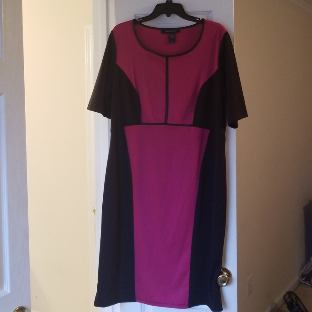 Black & Pink Color Block Dress